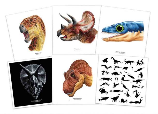 6 for 5 postkort dinosaurer og andre utdødde dyr