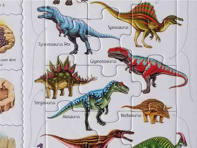 Puslespill fascinerende dinosaurer m/ 35 brikker