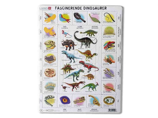 Puslespill fascinerende dinosaurer m/ 35 brikker