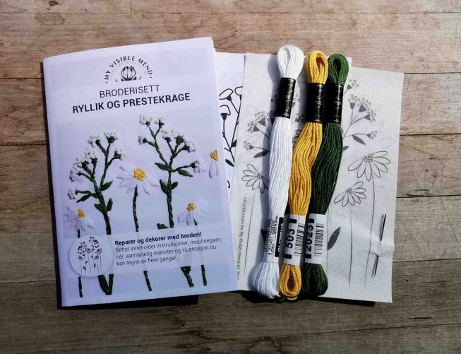 Broderisett ryllik & prestekrage