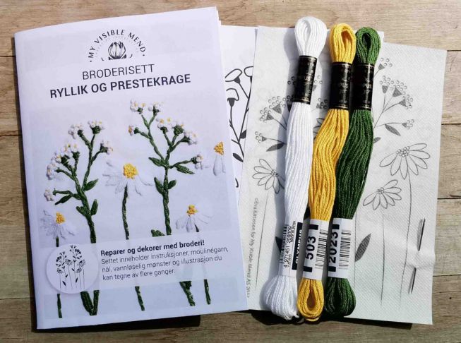 Broderisett ryllik & prestekrage