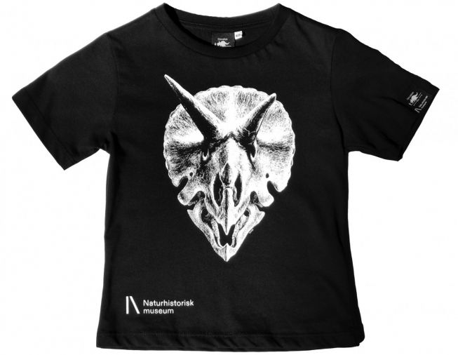 T-skjorte Triceratops sort barn