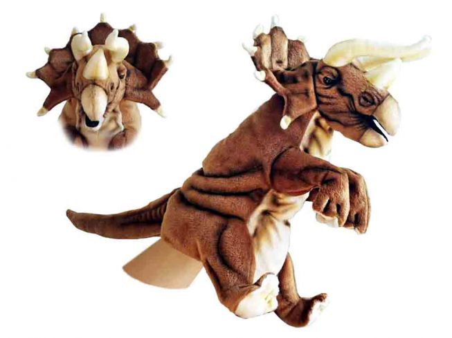 Triceratops hånddukke [Rust Brown Puppet] Hansa